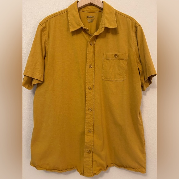 L.L. Bean Other - L.L. Bean Men's Lakewashed® Organic Cotton Button-Front Shirt, Short-Sleeve
